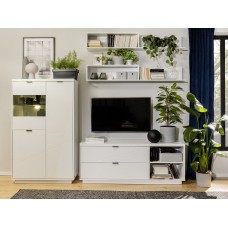 Vitrīna FORN REG2D1W, balts/balts glancēts